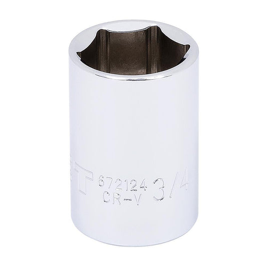 1/2" DR x 3/4" Regular Chrome Socket - 6 Point