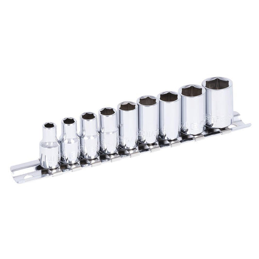 9 PC 1/4" DR SAE Socket Set - 6 Point