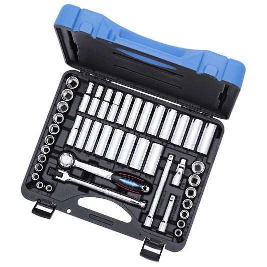 Jeu de 45 clés à douille SAE/métriques 3/8" DR - 12 pans