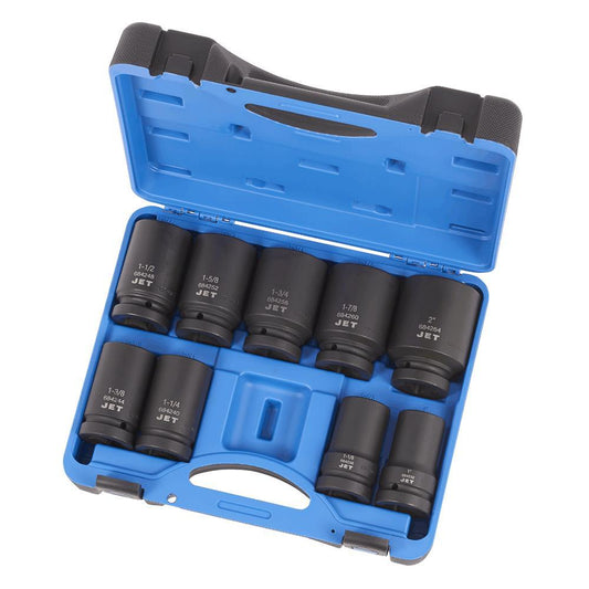9 PC 1" DR Deep SAE Impact Socket Set - 6 Point