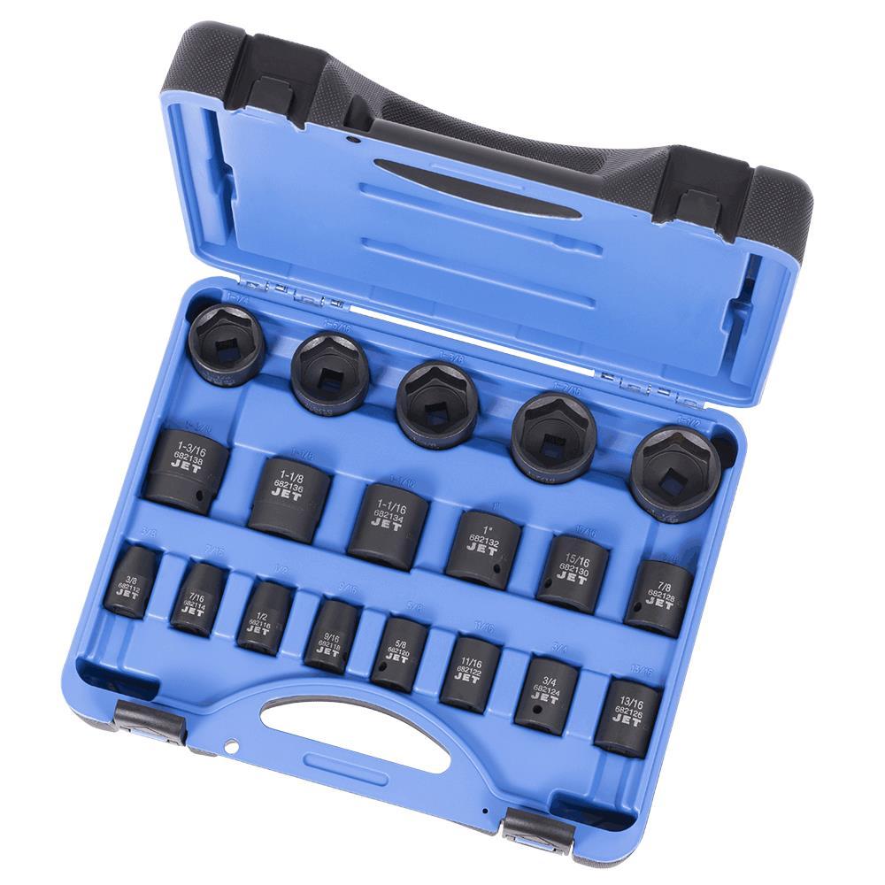 Jeu de 19 douilles à choc DR SAE 1/2" - 6 pans