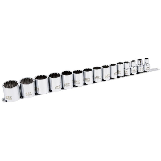 Jeu de 15 douilles SAE DR 1/2" - 12 pans