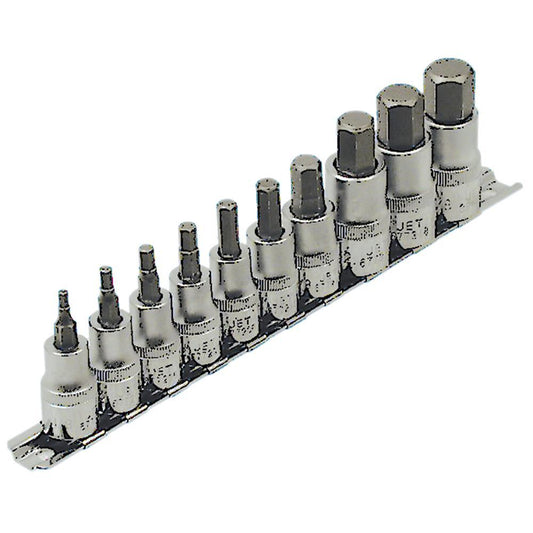 10 PC 3/8" & 1/2" DR SAE Hex Bit Socket Set