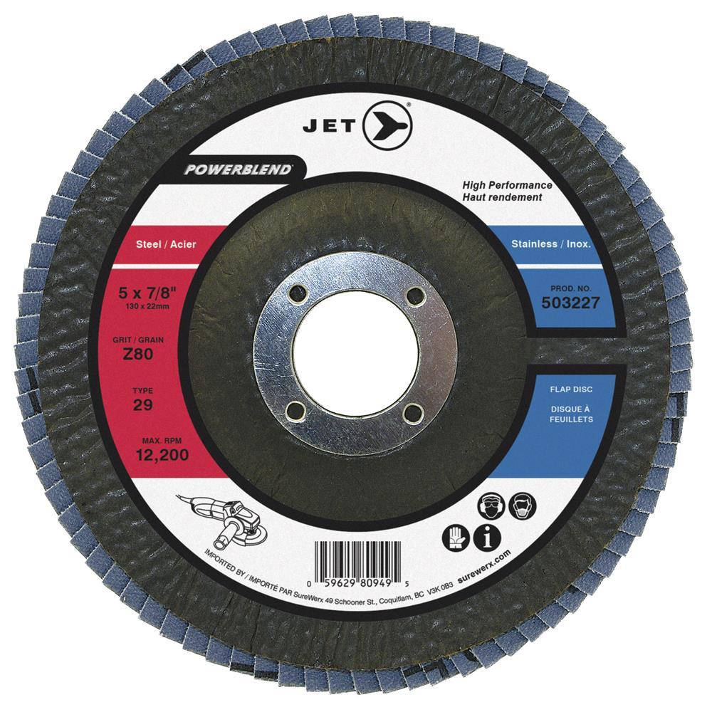 5 x 7/8" Z120 POWERBLEND T29 Zirconia Flap Discs