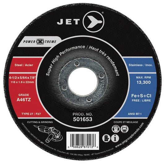 4-1/2 x 5/64 x 7/8 A46PX-DUO POWER-XTREME DUO T27 Cutting and Light Grinding Wheel