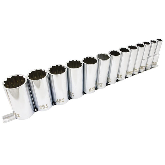 13 PC 1/2" DR Deep SAE Socket Set - 12 Point