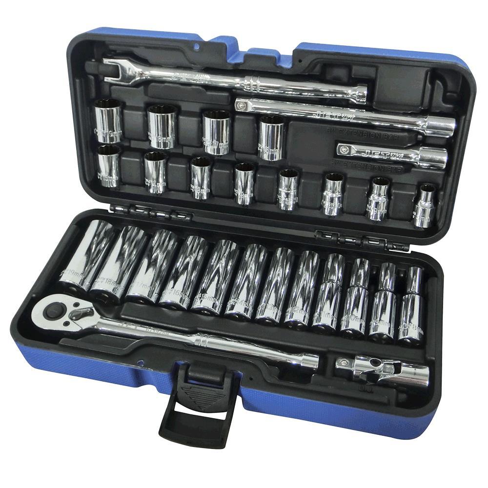 Jeu de 30 clés à douille métriques 3/8" DR - 12 pans