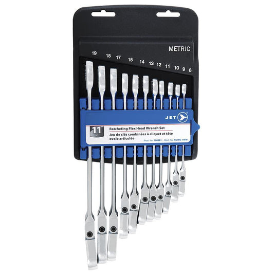 11 PC Metric Flex Head Ratchet Combination Wrench Set