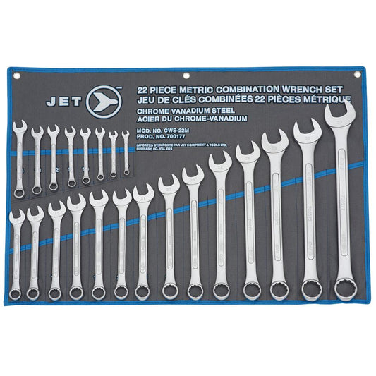 22-PC Metric Raised Panel Combination Wrench Set