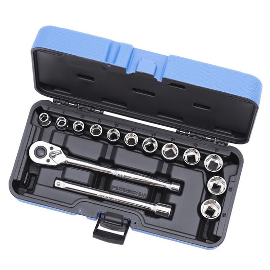 15 PC 3/8" DR Metric Socket Wrench Set - 6 Point