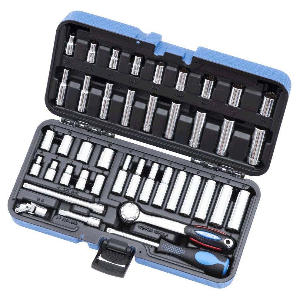 42 PC 1/4" DR SAE/Metric Socket Wrench Set - 12 Point