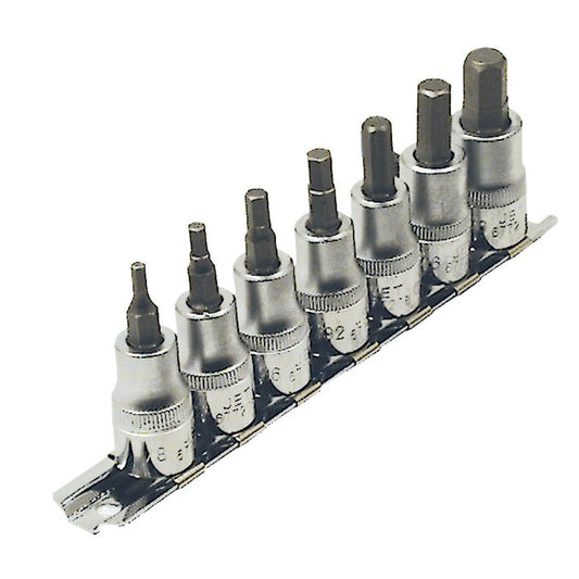 7 PC 3/8" DR SAE 2" Long Hex Bit Socket Set