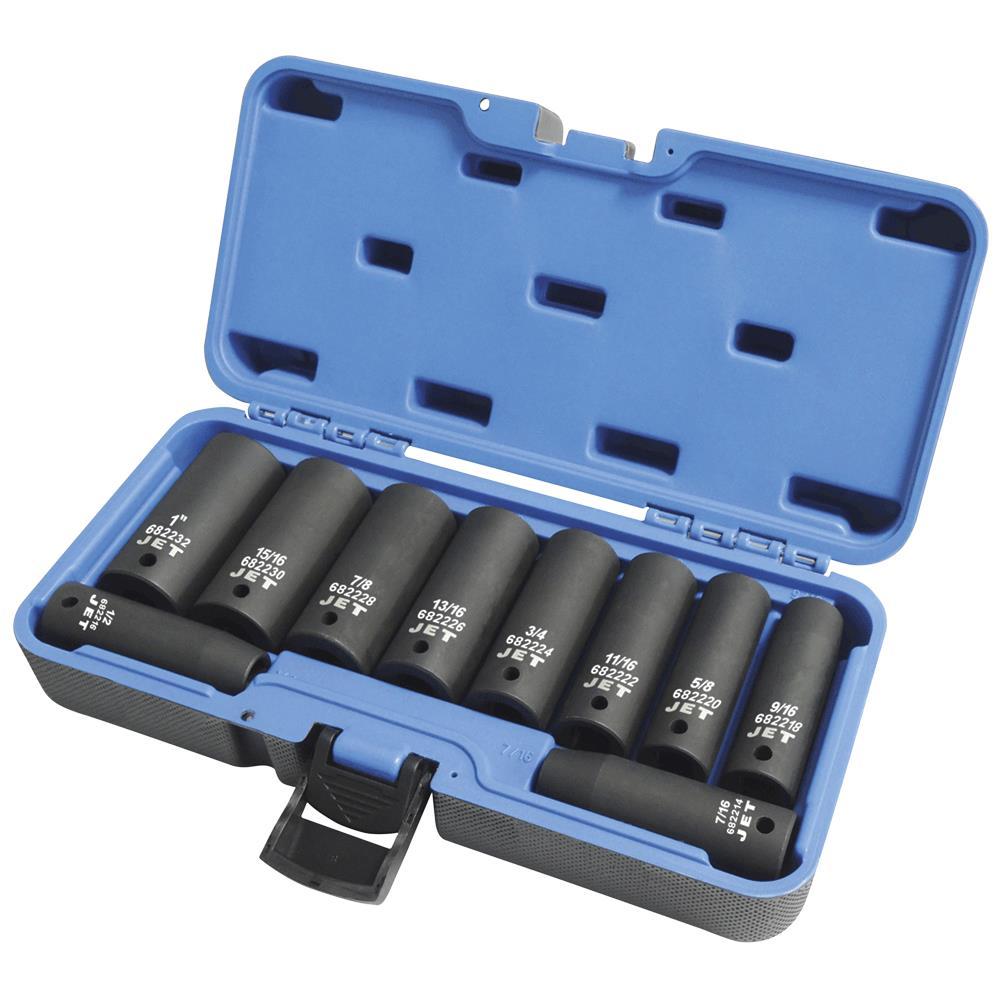 10 PC 1/2" DR Deep SAE Impact Socket Set - 6 Point