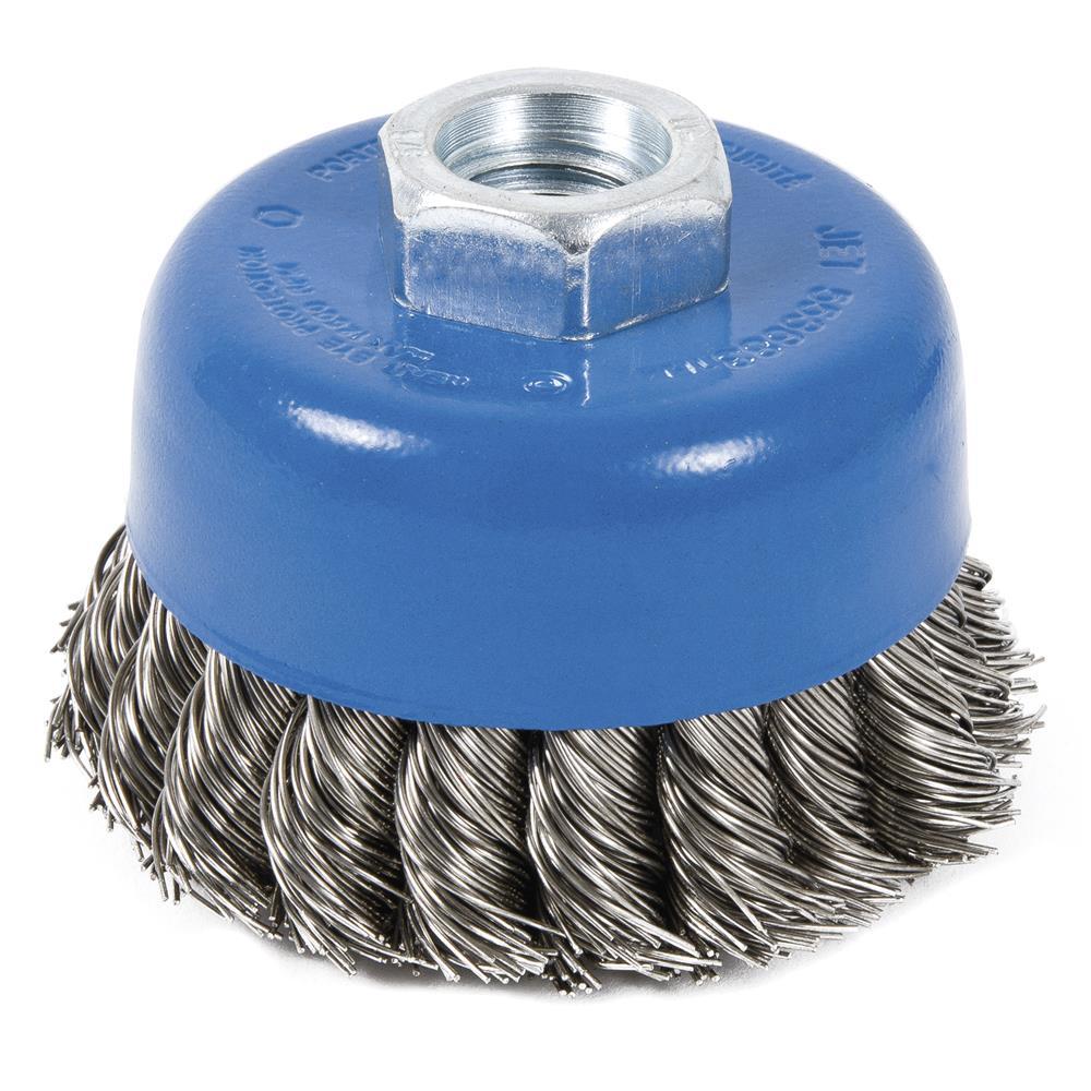 3 x 5/8-11 NC Stainless Steel Knot Twisted Cup Brush