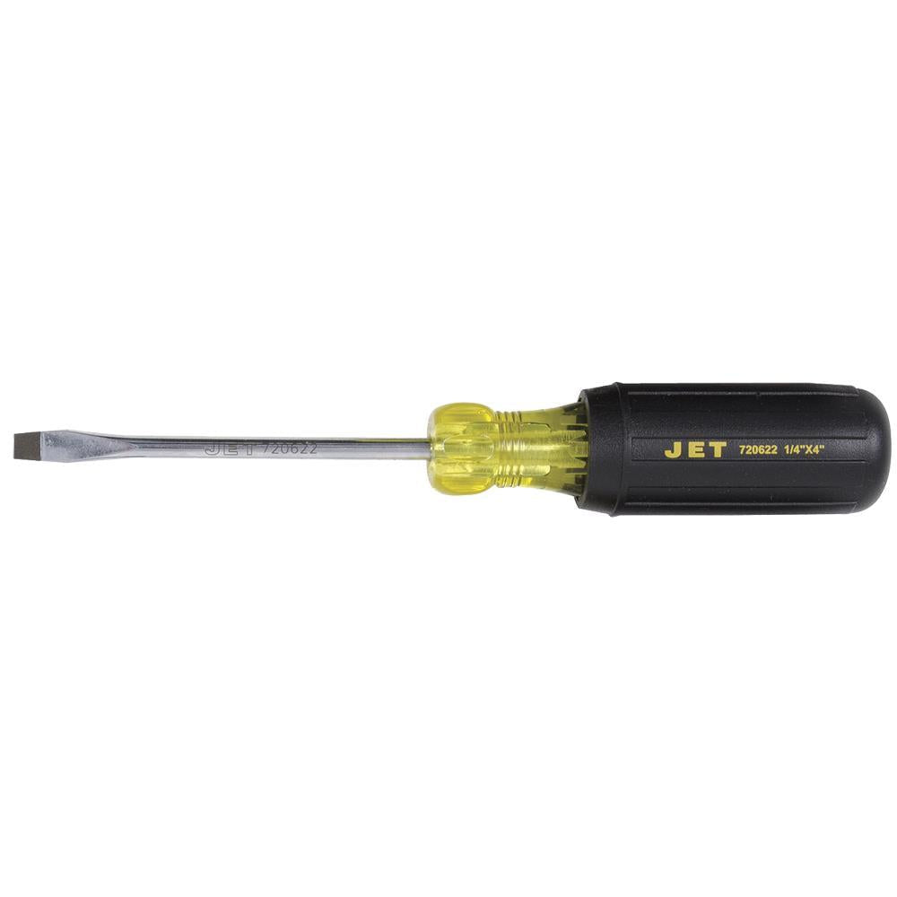 1/4" x 4" Slot Round Shank Cushion Grip Screwdriver