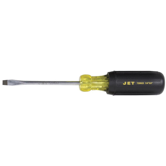 1/4" x 4" Slot Round Shank Cushion Grip Screwdriver