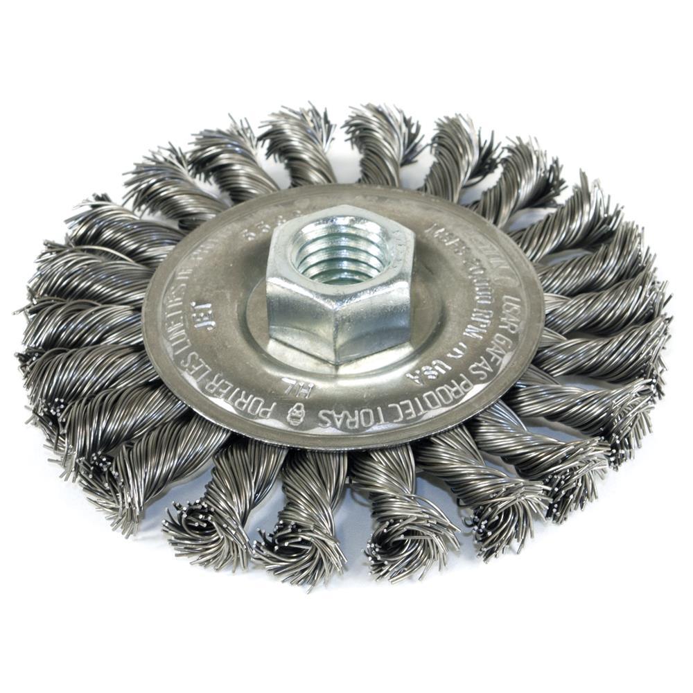 4 x 1/2 x 5/8-11NC Standard Face Knot Wire Wheel Threaded