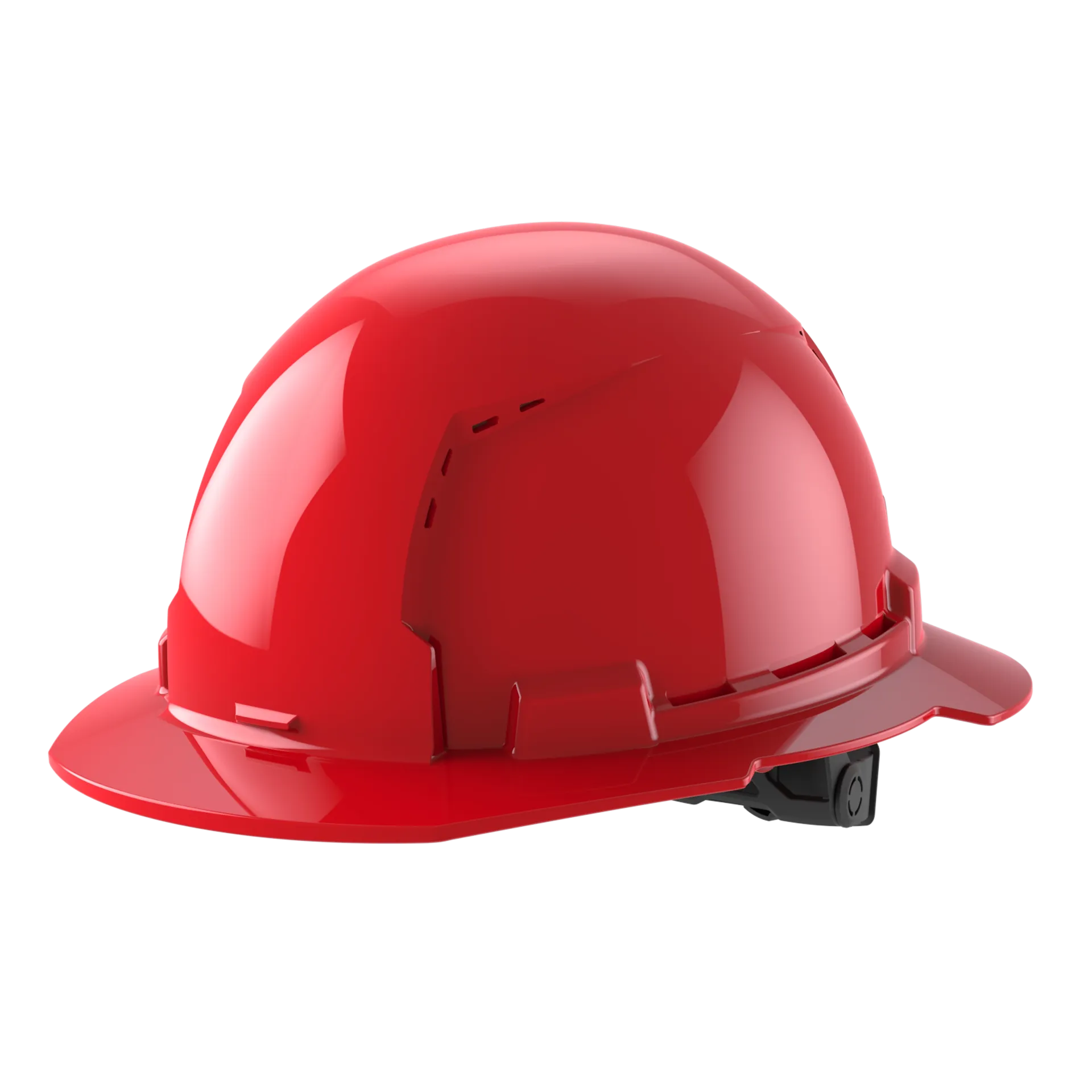 Bolt™ Full Brim Hard Hat White/6pt Ratcheting Suspension, Vented - Type 1, Class e, Red