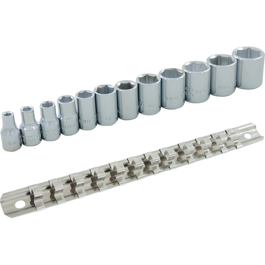 Jeu de douilles - Métrique, entraînement 1/4", 12 pièces