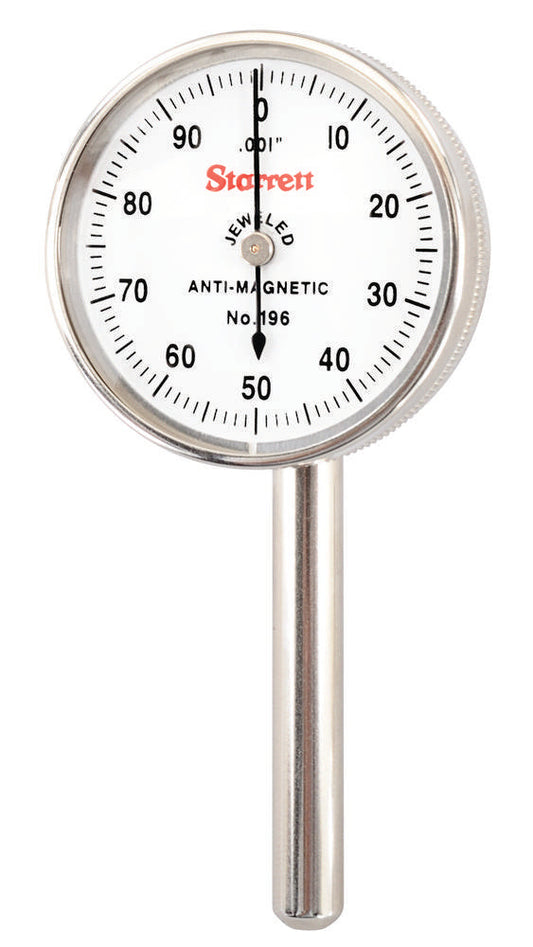 Antimagnetic Back Plunger Dial Indicator .200" Range 0-100 Dial Face .001" Graduations 3 Contact Points