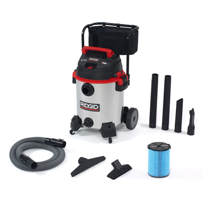 16 Gallon Stainless Steel Wet/Dry Vac With Cart 1610RV