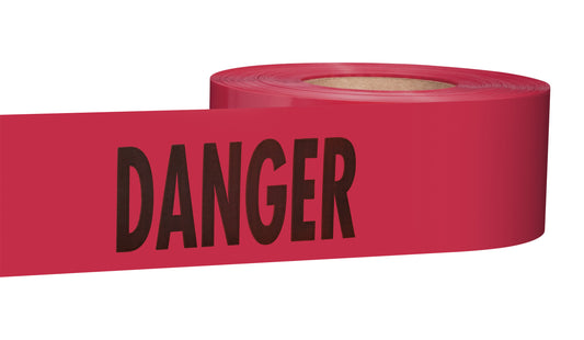 Empire® Barricade Tape-danger, Red, 2mm, 3''x 1000', 12/PK