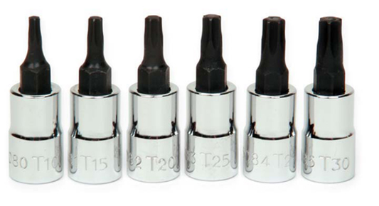 Jeu de 6 douilles Torx® à 6 pans 1/4"