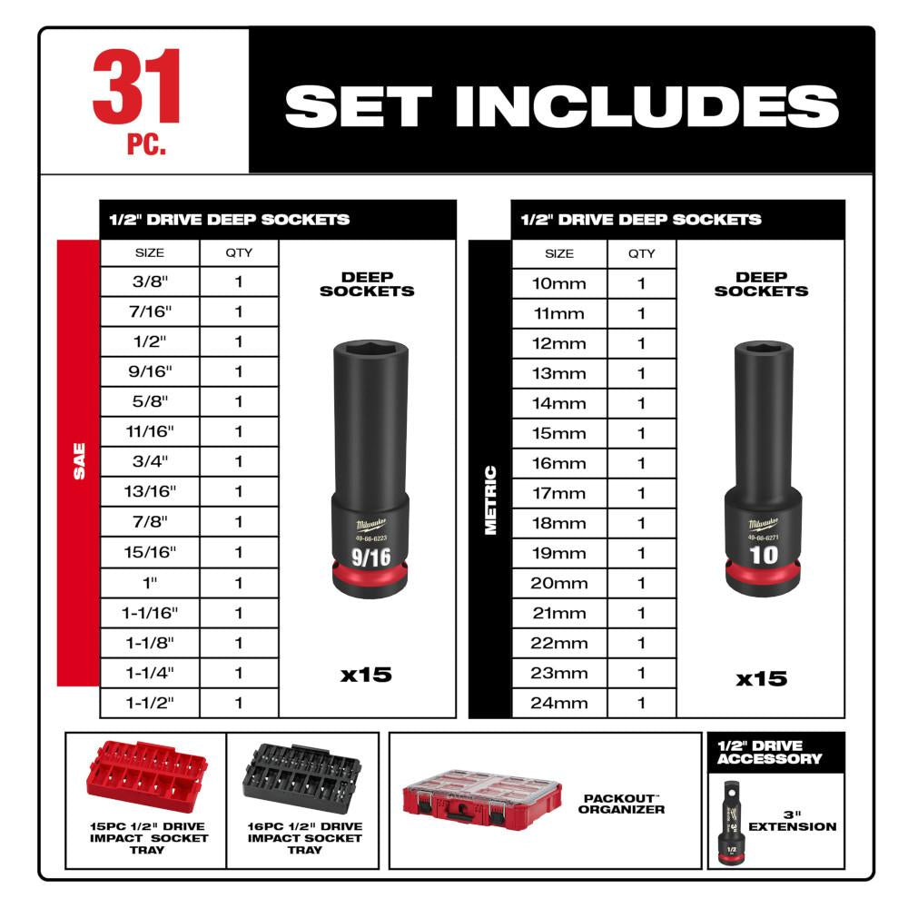 1/2drive 31PC PO IMP SCKT ENSEMBLE