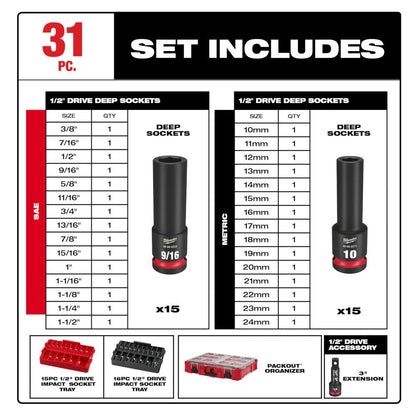 1/2drive 31PC PO IMP SCKT ENSEMBLE