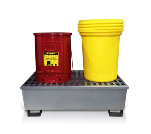 2 Drum Spill Containment Pallet, Grey, 31.5″ x 47.25″ x 17.6″