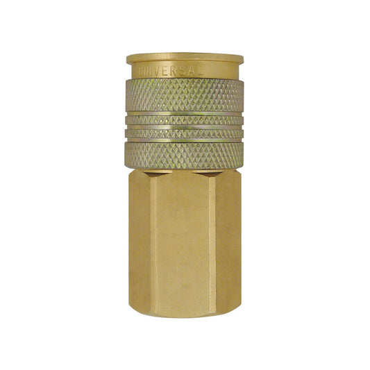 1/4 Universal Brass Quick Coupler 3/8 (F), Uniquik Model, NPT