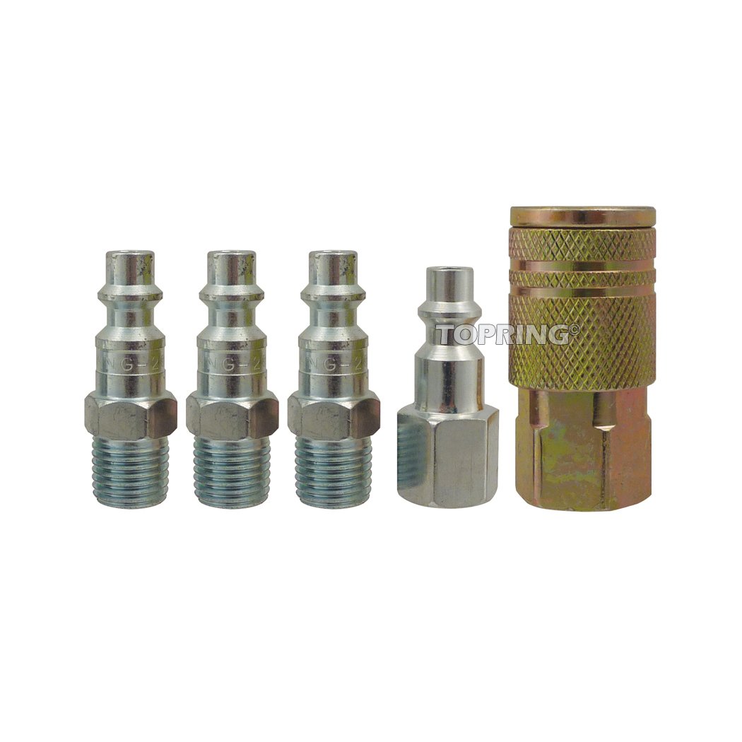1/4 Industrial Kit With Steel Quick Coupler 1/4 (F) NPT and 4 Coupler Plugs