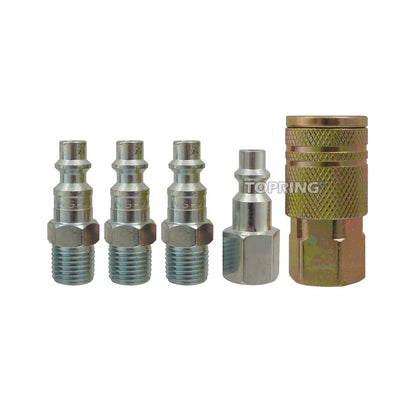 1/4 Industrial Kit With Steel Quick Coupler 1/4 (F) NPT and 4 Coupler Plugs