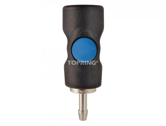Raccord rapide 1/4 industriel en composite avec barbillon pour tuyau 1/4, modèle Topquik S1