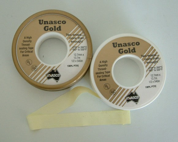 Ruban d'étanchéité Unasco Gold Seal, Téflon, 13 mm x 1 371 mm