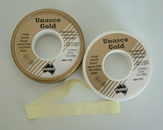 Unasco, Gold Seal Sealing Tape, Teflon, 13mm x 1371mm
