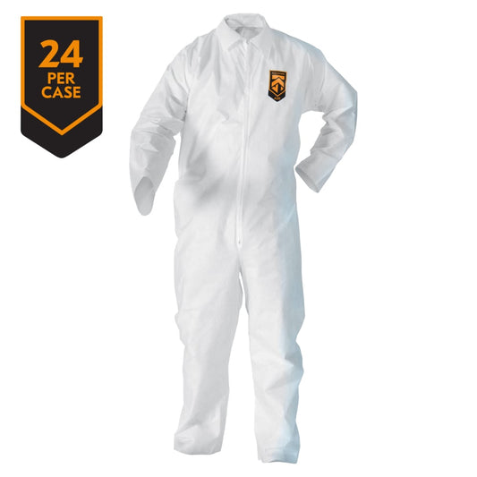 Combinaison ignifuge KleenGuard A60, L, bleue, combinaison de protection contre les agents pathogènes transmissibles par le sang et les éclaboussures de produits chimiques avec capuche, 24/CS