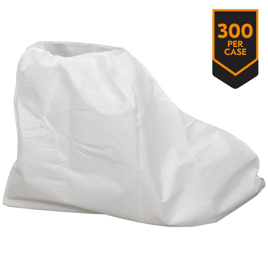 KleenGuard™ A20 Breathable Particle Protection Boot Covers (36880), Serged Seams, Elastic Opening, 13” Height, One Size, White, (Qty 300)