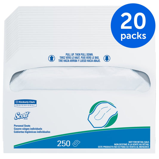 Scott® Essential Couvres-Sièges Personnels (39000), Blanc, 5 000 Feuilles/Carton