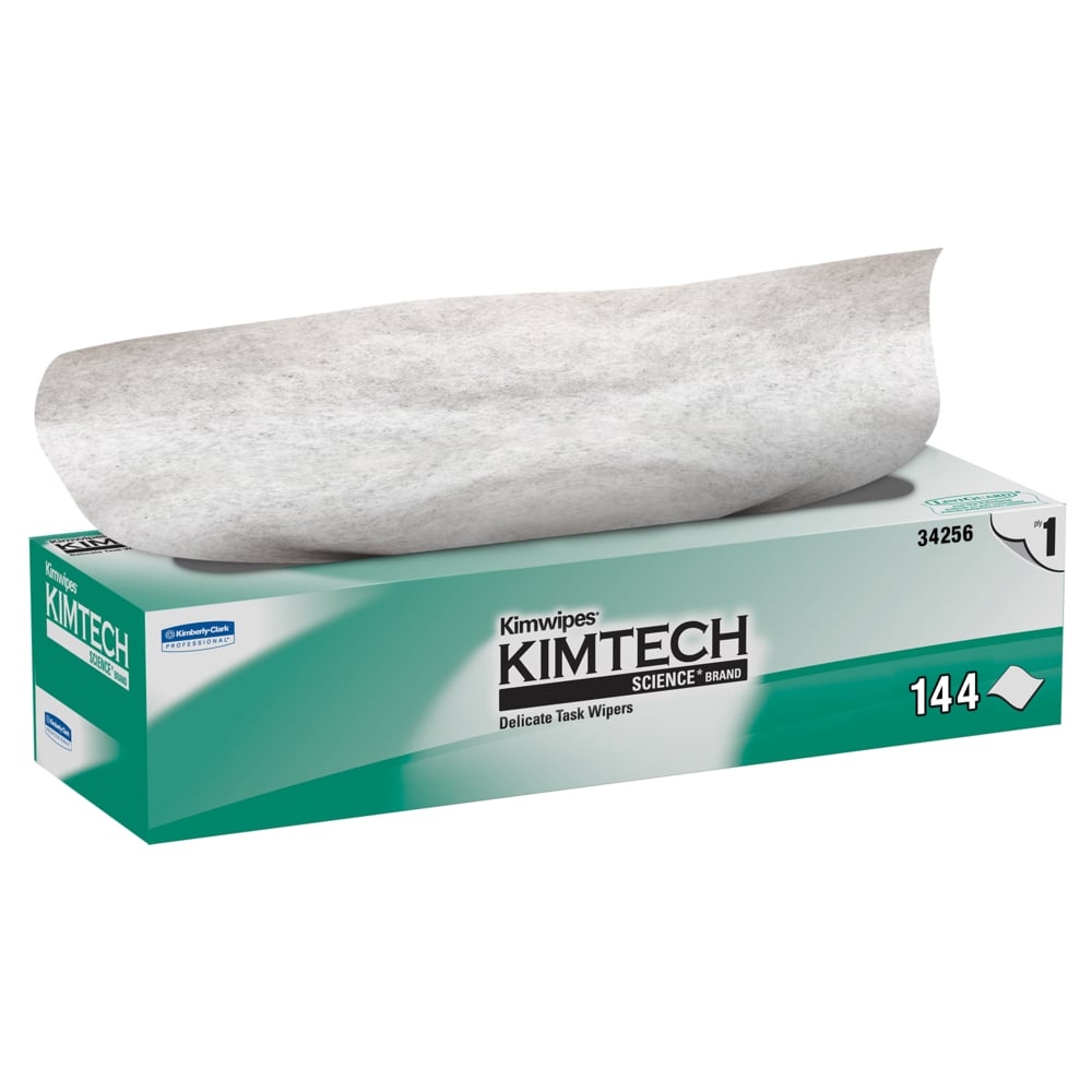Kimtech Science™ Kimwipes® Delicate Task Wipes (34256), Pop-Up Box, White (144 Sheets/Box, 15 Boxes/Case, 2,160 Sheets/Case)