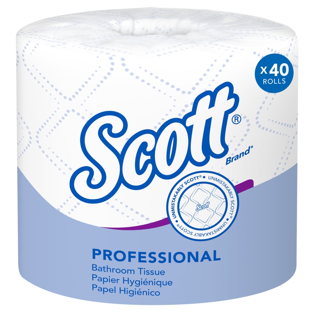Papier hygiénique rouleau standard Scott, 2 plis, 550 feuilles/rol, 40rol/cs