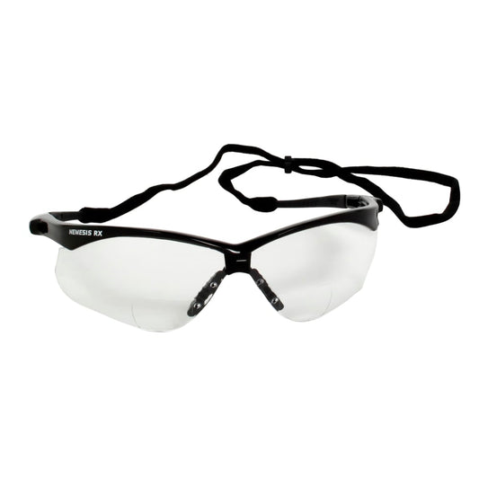 KleenGuard™ Nemesis™ Readers Safety Glasses (28627), Clear Lenses with +2.5 Diopters, Clear Frame, Unisex for Men and Women (Qty 6)