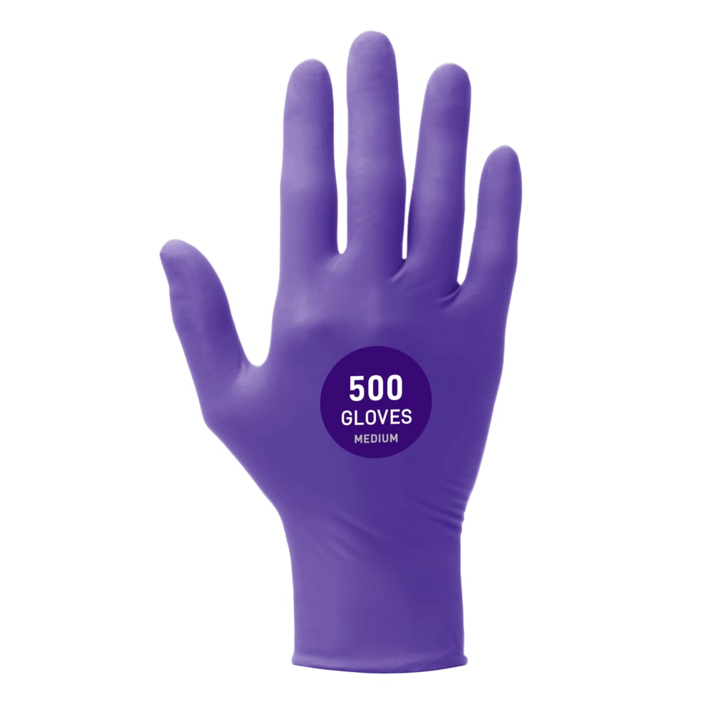 Kimtech™ Purple Nitrile-Xtra™ Exam Gloves (50602), 5.9 Mil, Ambidextrous, 12", M (50 Gloves/Box, 10 Boxes/Case, 500 Gloves/Case)