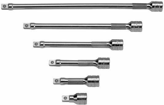 6 Piece 3/8 Inch Drive Knurled Extension Set