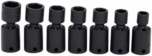 7 pc 3/8" Drive 6-Point Metric Flank Drive® Shallow Impact Swivel Socket Set (10, 12-15, 17 and 18 mm)