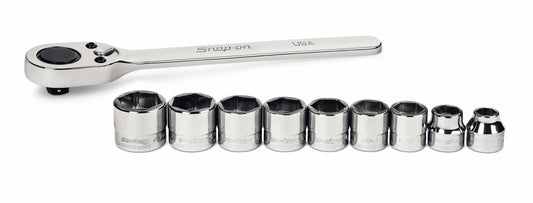 10 Piece 3/8 Inch Drive Low Profile Ratchet Set (6 Point, Metric)
