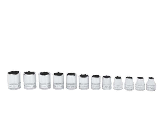 12 pc 3/8" Drive 6-Point Metric Flank Drive® Shallow Socket Set (8-19 mm)