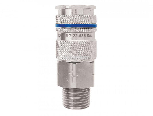 1/2 Industrial Brass Quick Coupler 1/2 (M) NPT, Quiksilver Model