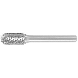 3/8", 1/4" Shank Diam., Bear Cut Cylindrical-Radius End Rotary Bur