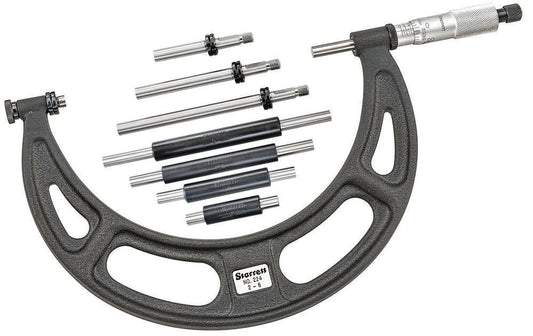 Micromètre à enclume interchangeable, graduation de 0,001 po, plage de mesure de 2 à 6 po, comprend les normes 2", 3", 4", 5"